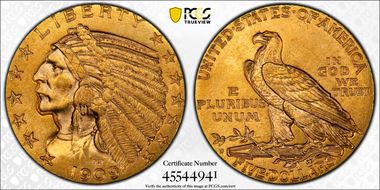 1909-D $5 MS62
