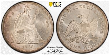 1860-O $1 MS62