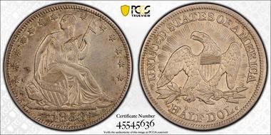 1853 50C Arrows & Rays N1