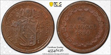 1850-R 1/2 B KM-1355 Anno V MS64BN