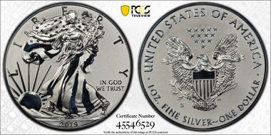 2019-S $1 Silver Eagle Enhanced Rev PR PR70