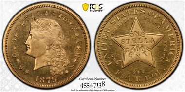 1879 $4 Flowing Hair PR63CAM