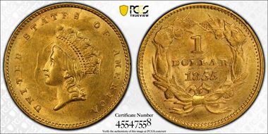 1855 G$1 AU58