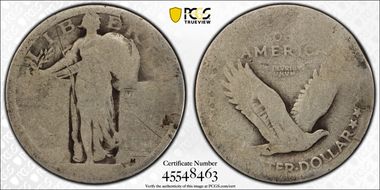 1916 25C Standing Liberty N1