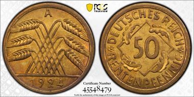 1924-A 50 Rtpfg J-310 MS64