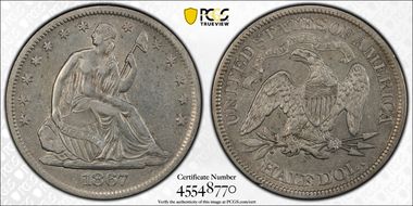 1867-S 50C VF30