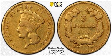 1874 $3 F15