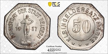 1917 50 Pfg Funck-33.6 Belgern MS63