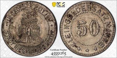 1917 50 Pfg Funck-448.9b Riesenburg MS63