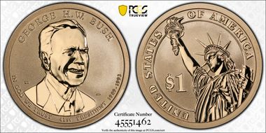 2020-S $1 George H.W. Bush - Rev PR Coin & Chronicles Set PR69
