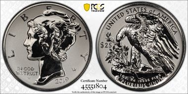 2019-W $25 Palladium, Reverse Proof PR70