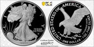2022-W  $1 Silver Eagle First Strike PR70DCAM