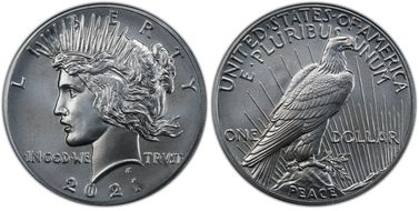 2021 $1 Peace Dollar 100th Anniversary MS70