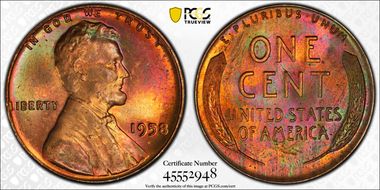 1958 1C MS65RB