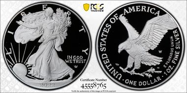 2022-W  $1 Silver Eagle First Strike PR70DCAM