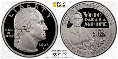 2022-S 25C Nina Otero-Warren-Silver First Day of Issue PR70DCAM