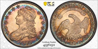 1830 50C O-113 AU58+