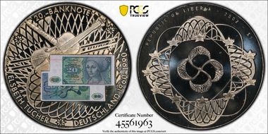 2002 $1 Elsbeth Tucher 20 Deutche Mark Banknote PR68DCAM