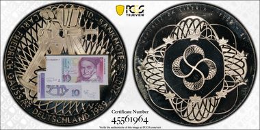 2002 $1 Carl Friedrich Gauss 10 Deutche Mark Banknote PR67DCAM