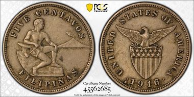 1916-S 5C XF45