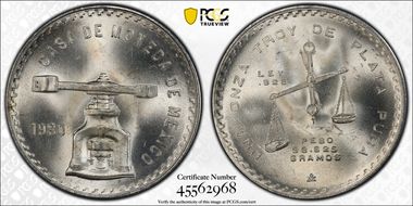 1980/79-Mo Onza KM-M49b.5 Ag MS66