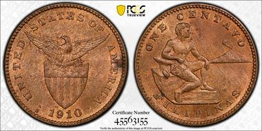 1910-S 1C MS64RB