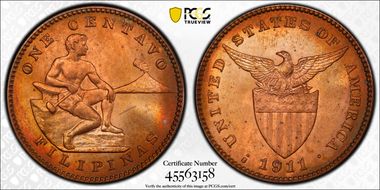 1911-S 1C KM-163 MS64RB