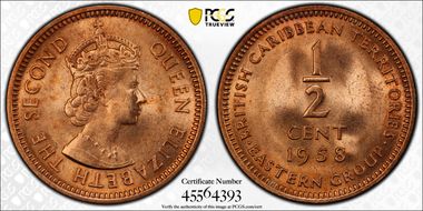 1958 1/2C MS65RD