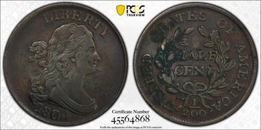 1804 1/2C C-8, Spiked Chin N1BN