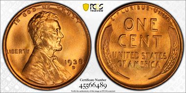 1938-D 1C MS67+ RD