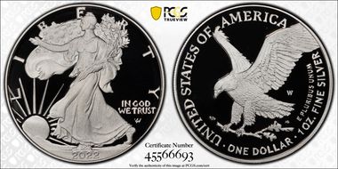 2022-W  $1 Silver Eagle First Strike PR70DCAM
