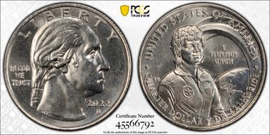 2022-D 25C Dr. Sally Ride MS65