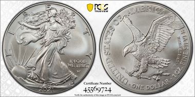 2021 $1 Silver Eagle - Type 2 MS69