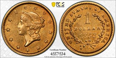 1853 G$1 AU55