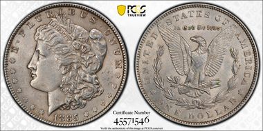 1885 $1 AU58