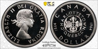 1964 S$1 Confederation PR67DCAM