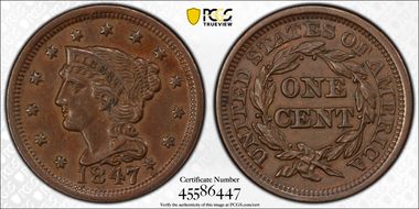 1847/47 1C N-2 Large/Small 47 AU50BN