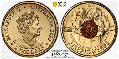 2020 $2 Firefighters Colorized MS66