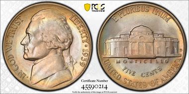 1939-D 5C Reverse of 1940 MS62