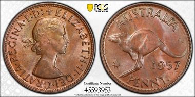 1957 Y. (p) 1D MS64BN