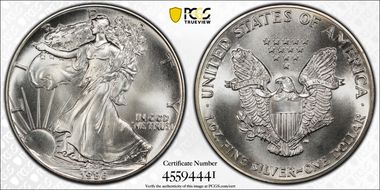 1986 $1 Silver Eagle MS69