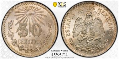 1943-M 50C MS66