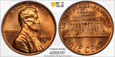 1970-S 1C Doubled Die Obverse FS-101 MS66RD