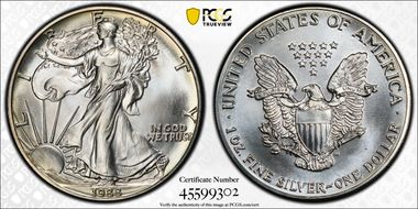 1988 $1 Silver Eagle MS69