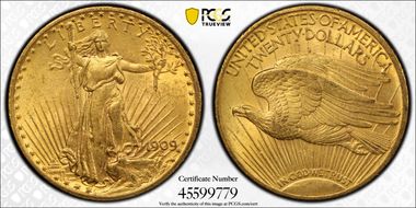 1909 $20 MS62