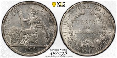 1908-A Piastre Lec-291 AU55