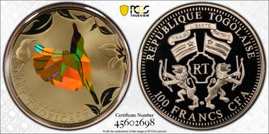 2010 100 Fr Yellow Sunbird PR70DCAM