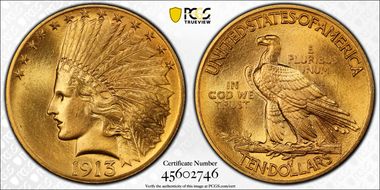 1913 $10 MS65