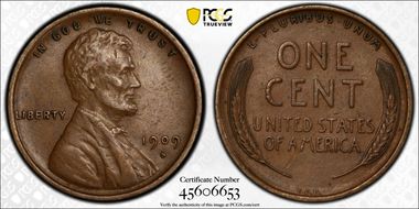 1909-S VDB 1C AU50BN