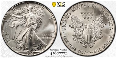 1986 $1 Silver Eagle MS69